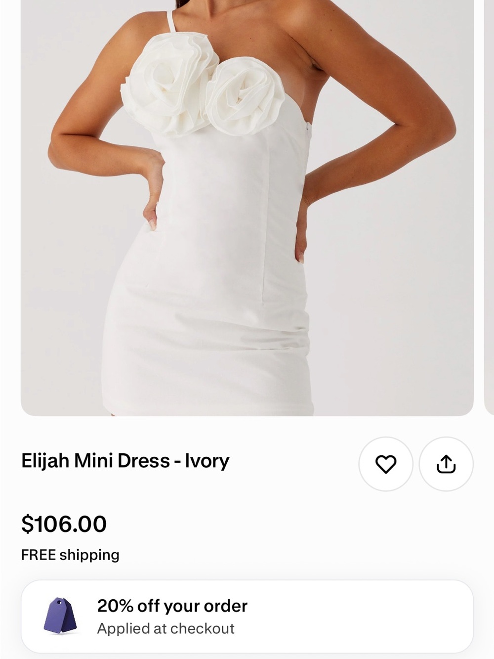 Peppermayo Elijah Mini Dress in Ivory NWT Size US 12